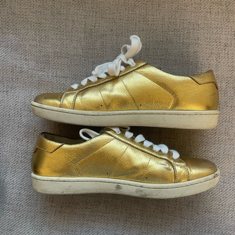Saint Laurent Gold Sneakers 36 - Picture 5 of 9